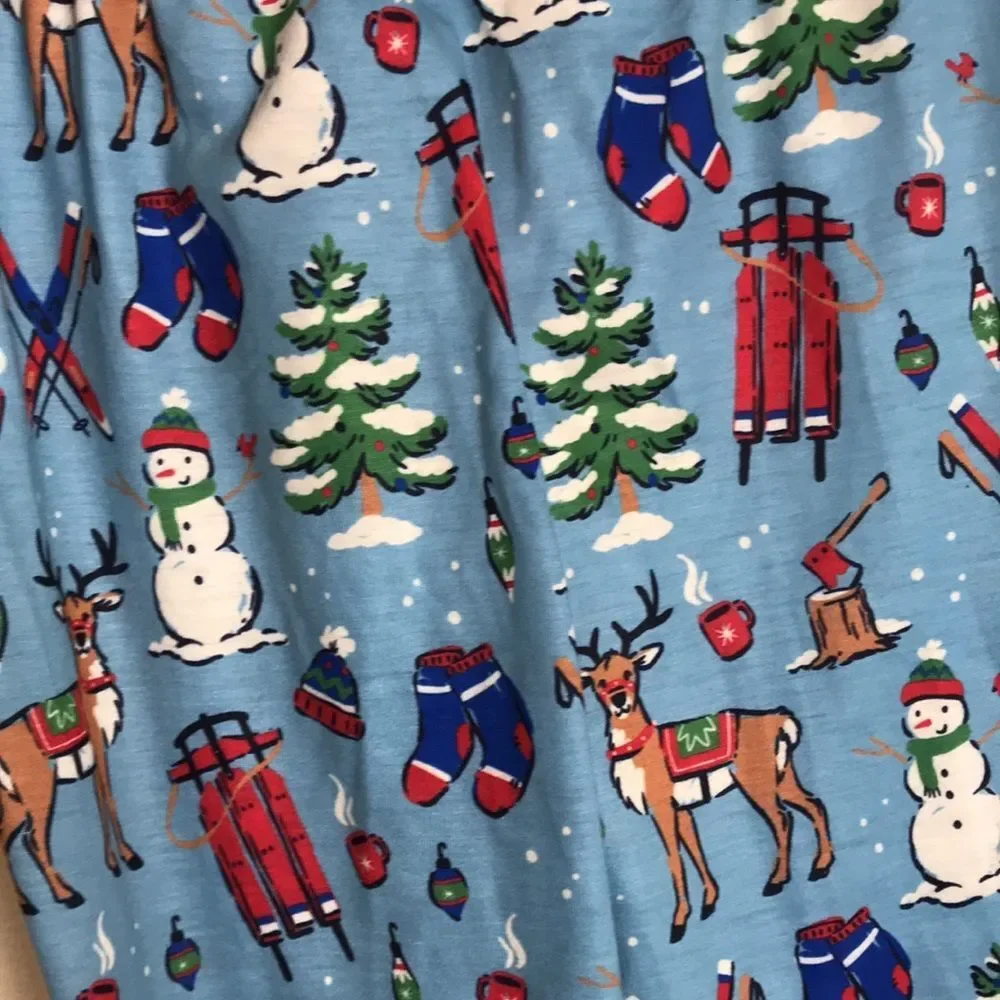 Hatley Kids Cozy Christmas Reindeer and Christmas Tree Pajamas Set Size 10